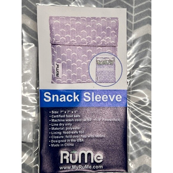 Remu Reusable Snack Sleeves Set Of 3 Gray White 7”x7”x1” Machine Washable - Picture 3 of 5